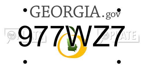 977WZ7 Georgia License Plate