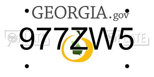 977ZW5 Georgia License Plate
