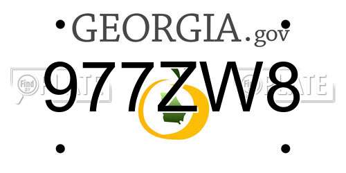 977ZW8 Georgia License Plate