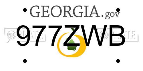 977ZWB Georgia License Plate