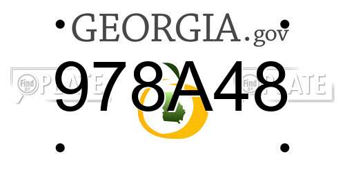 978A48 Georgia License Plate