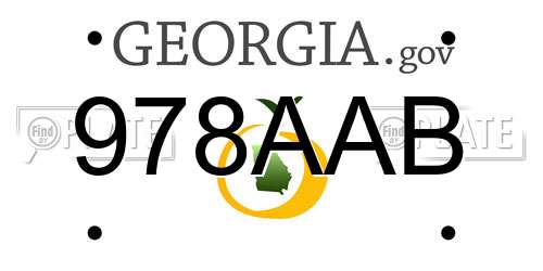 978AAB Georgia License Plate
