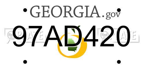 97AD420 Georgia License Plate