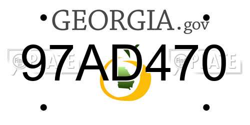 97AD470 Georgia License Plate