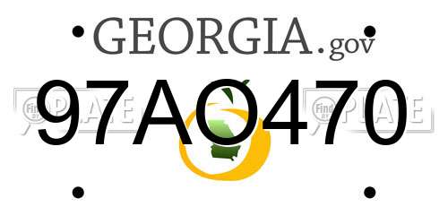 97AO470 Georgia License Plate