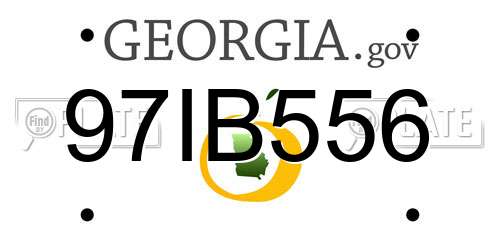 97IB556 Georgia License Plate