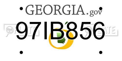 97IB856 Georgia License Plate
