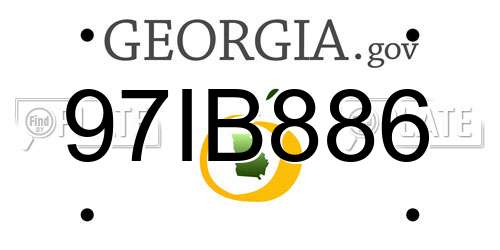 97IB886 Georgia License Plate