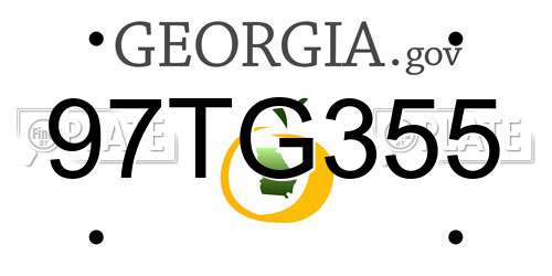 97TG355 Georgia License Plate