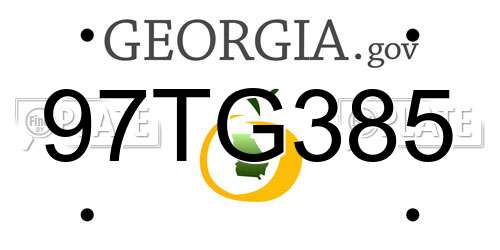 97TG385 Georgia License Plate