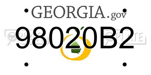 98020B2 Georgia License Plate