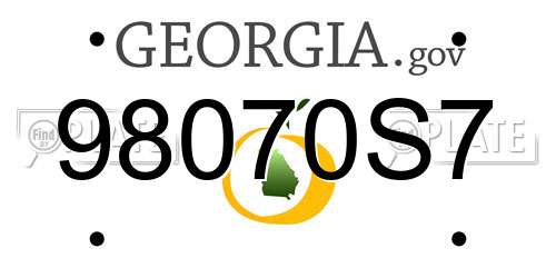98070S7 Georgia License Plate