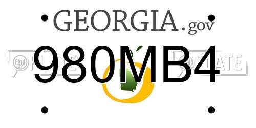 980MB4 Georgia License Plate