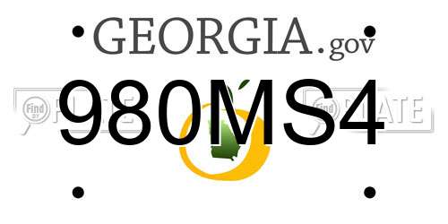 980MS4 Georgia License Plate