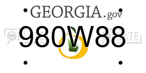 980W88 Georgia License Plate