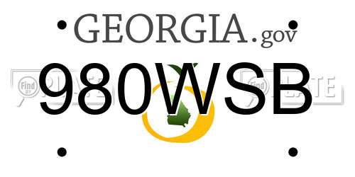 980WSB Georgia License Plate