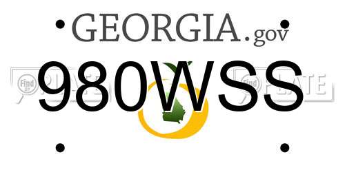 980WSS Georgia License Plate