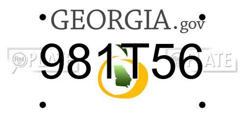 981T56 Georgia License Plate