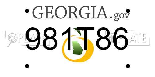981T86 Georgia License Plate