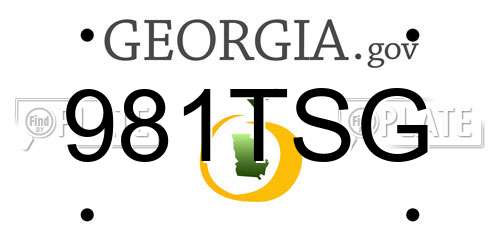 981TSG Georgia License Plate