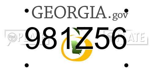 981Z56 Georgia License Plate