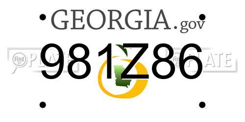 981Z86 Georgia License Plate
