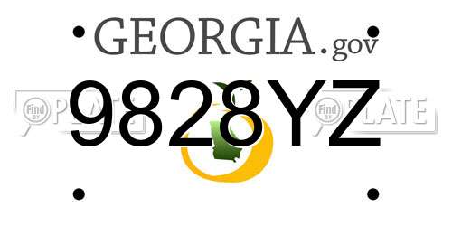 9828YZ Georgia License Plate