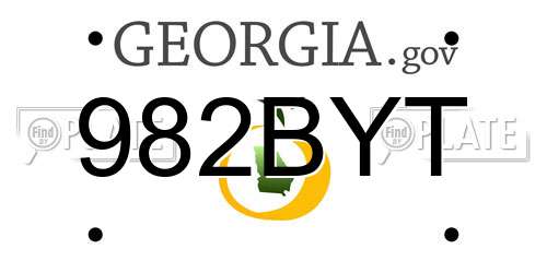 982BYT Georgia License Plate