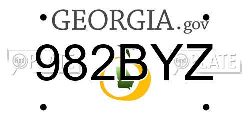 982BYZ Georgia License Plate