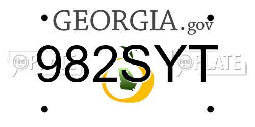 982SYT Georgia License Plate