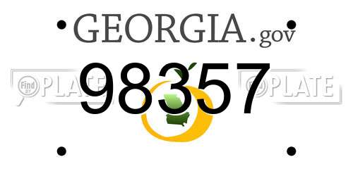 98357 Georgia License Plate