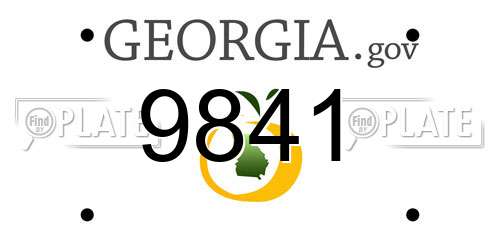 9841 Georgia License Plate