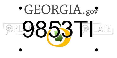 9853TI Georgia License Plate