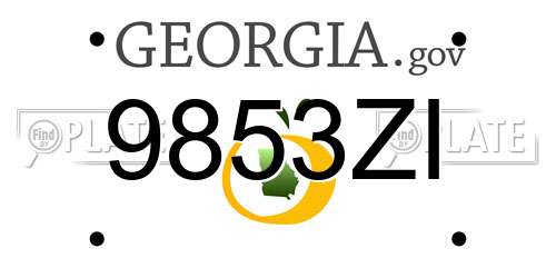 9853ZI Georgia License Plate