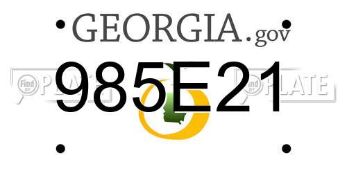 985E21 Georgia License Plate