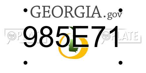 985E71 Georgia License Plate