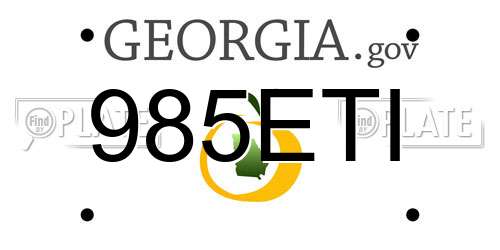 985ETI Georgia License Plate