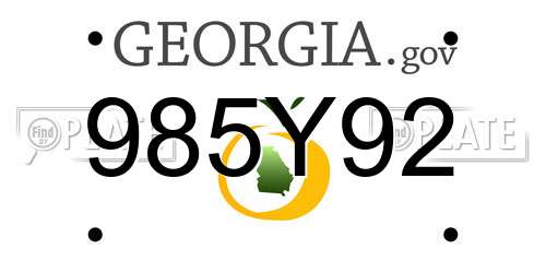 985Y92 Georgia License Plate