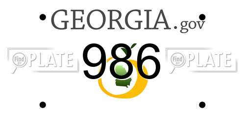 986 Georgia License Plate