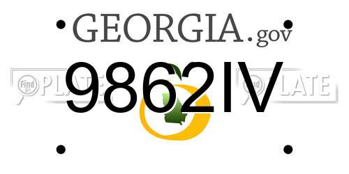 9862IV Georgia License Plate