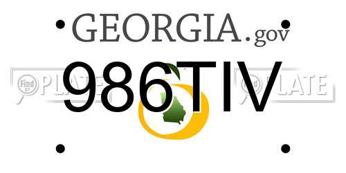 986TIV Georgia License Plate