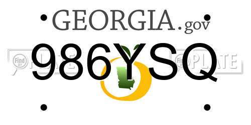 986YSQ Georgia License Plate