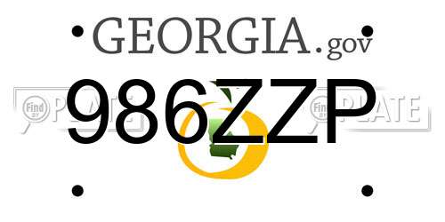 986ZZP Georgia License Plate