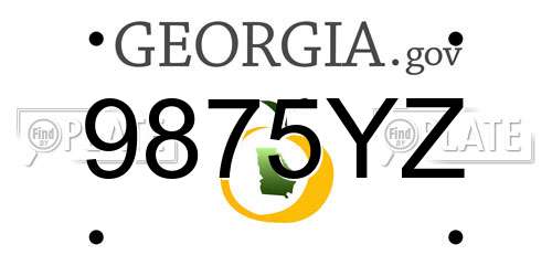 9875YZ Georgia License Plate
