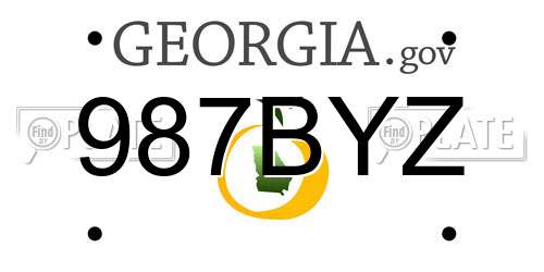 987BYZ Georgia License Plate