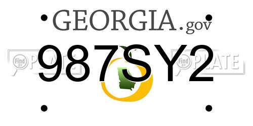 987SY2 Georgia License Plate