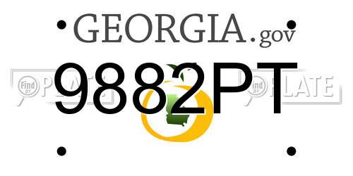 9882PT Georgia License Plate