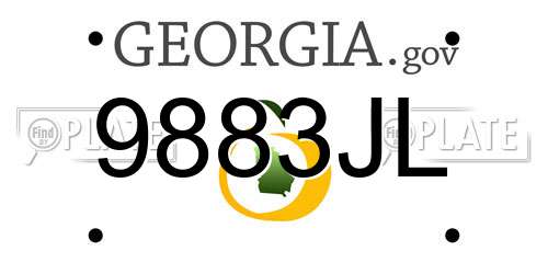 9883JL Georgia License Plate