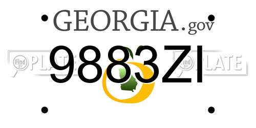 9883ZI Georgia License Plate