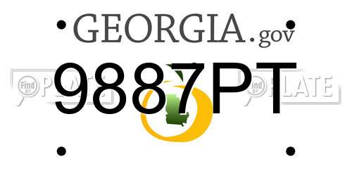 9887PT Georgia License Plate